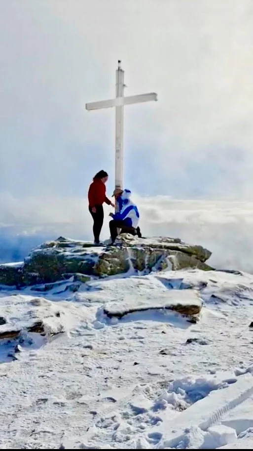 Pedida en la nieve